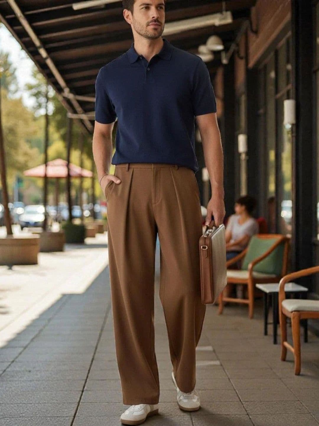 Stylecast X Kotty Men Straight Fits Pleated Korean Straight Fit Trousers - view 1