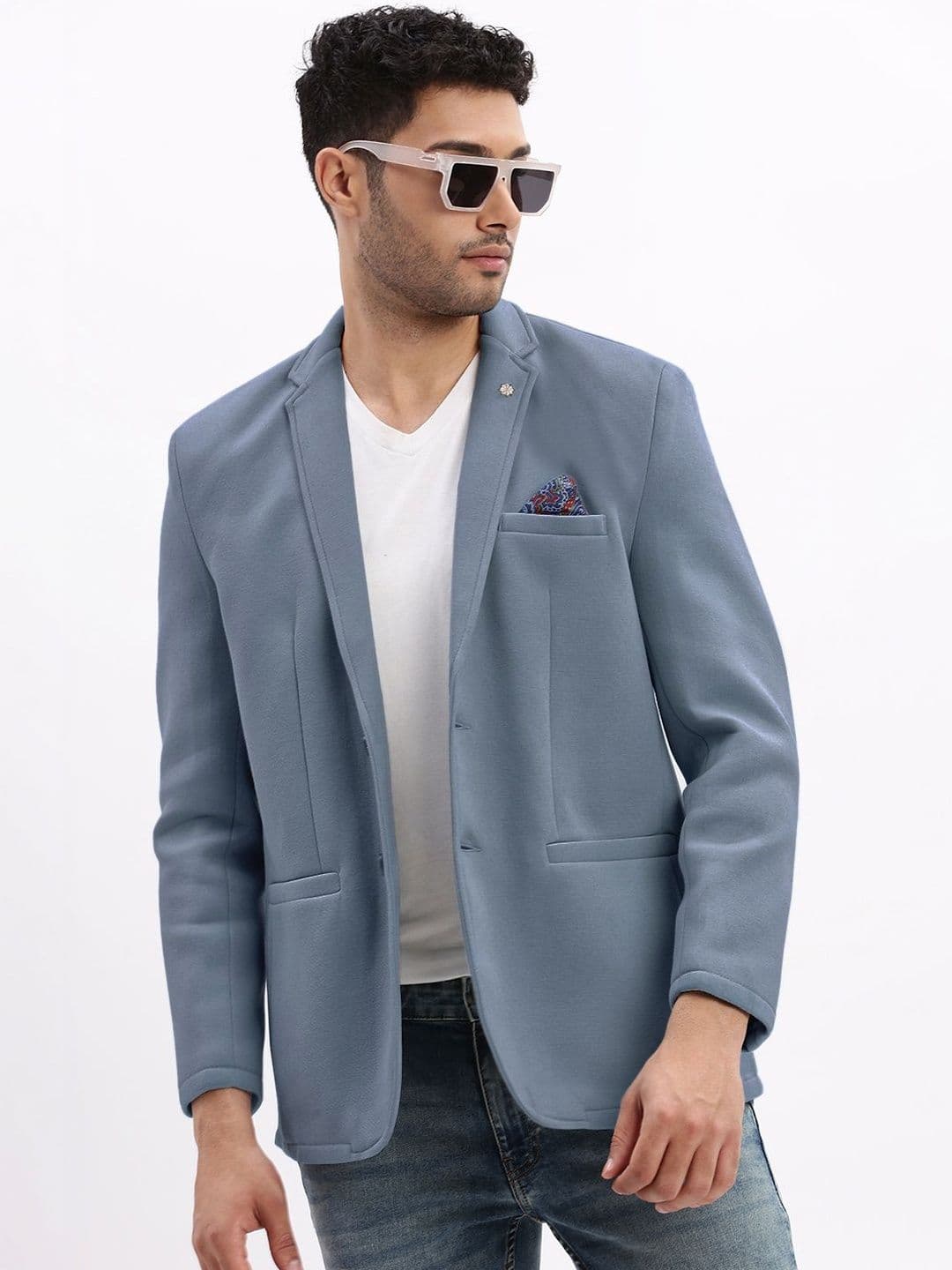 SHOWOFFFF Notched Lapel Single-Breasted Slim Fit Casual Blazers - view 1