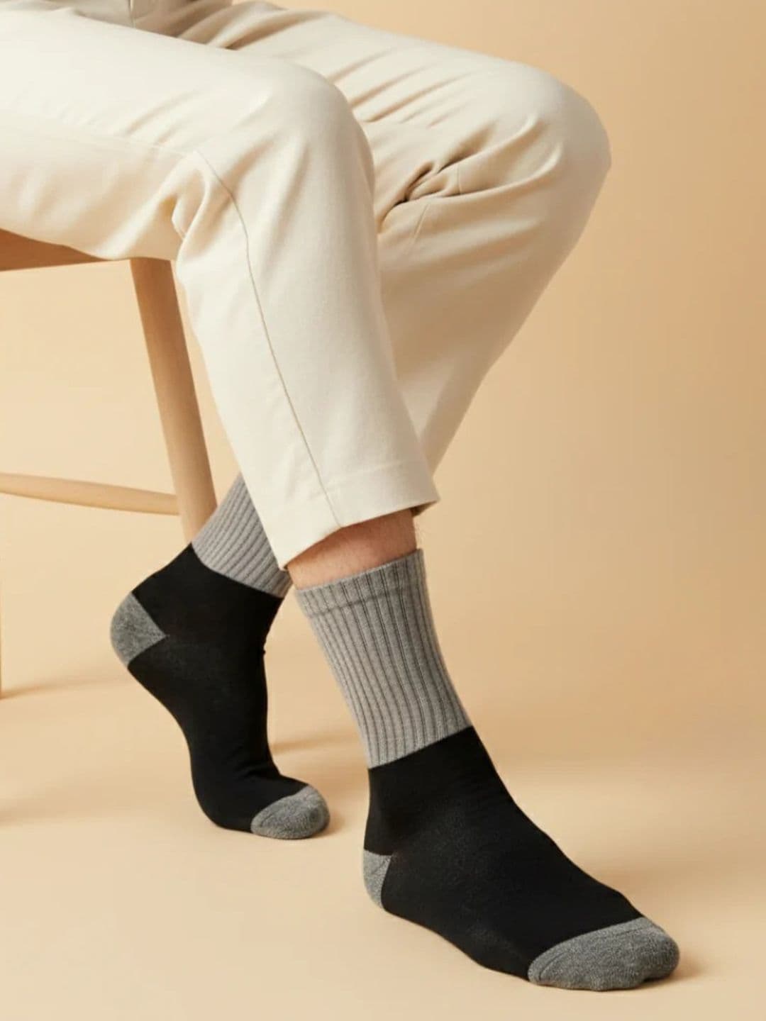 Sockscarving Men Cotton Blend Colourblocked Above Ankle Socks - view 1
