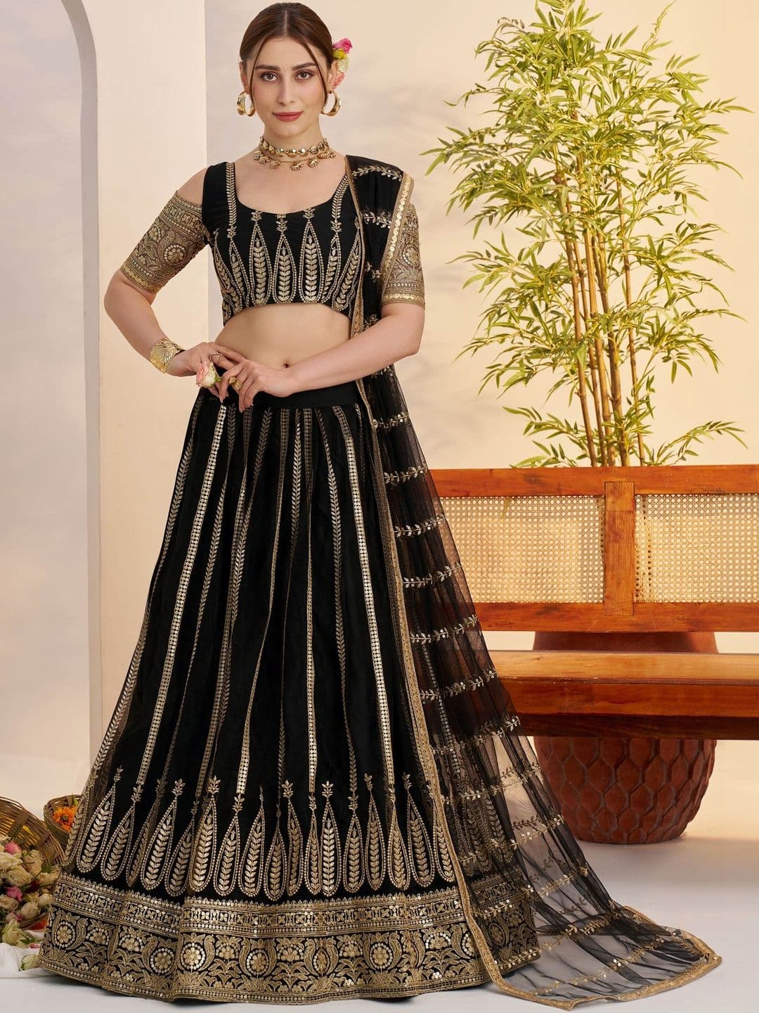 Zeel Clothing Embroidered Sequinned Semi-Stitched Lehenga & Blouse With Dupatta - view 1