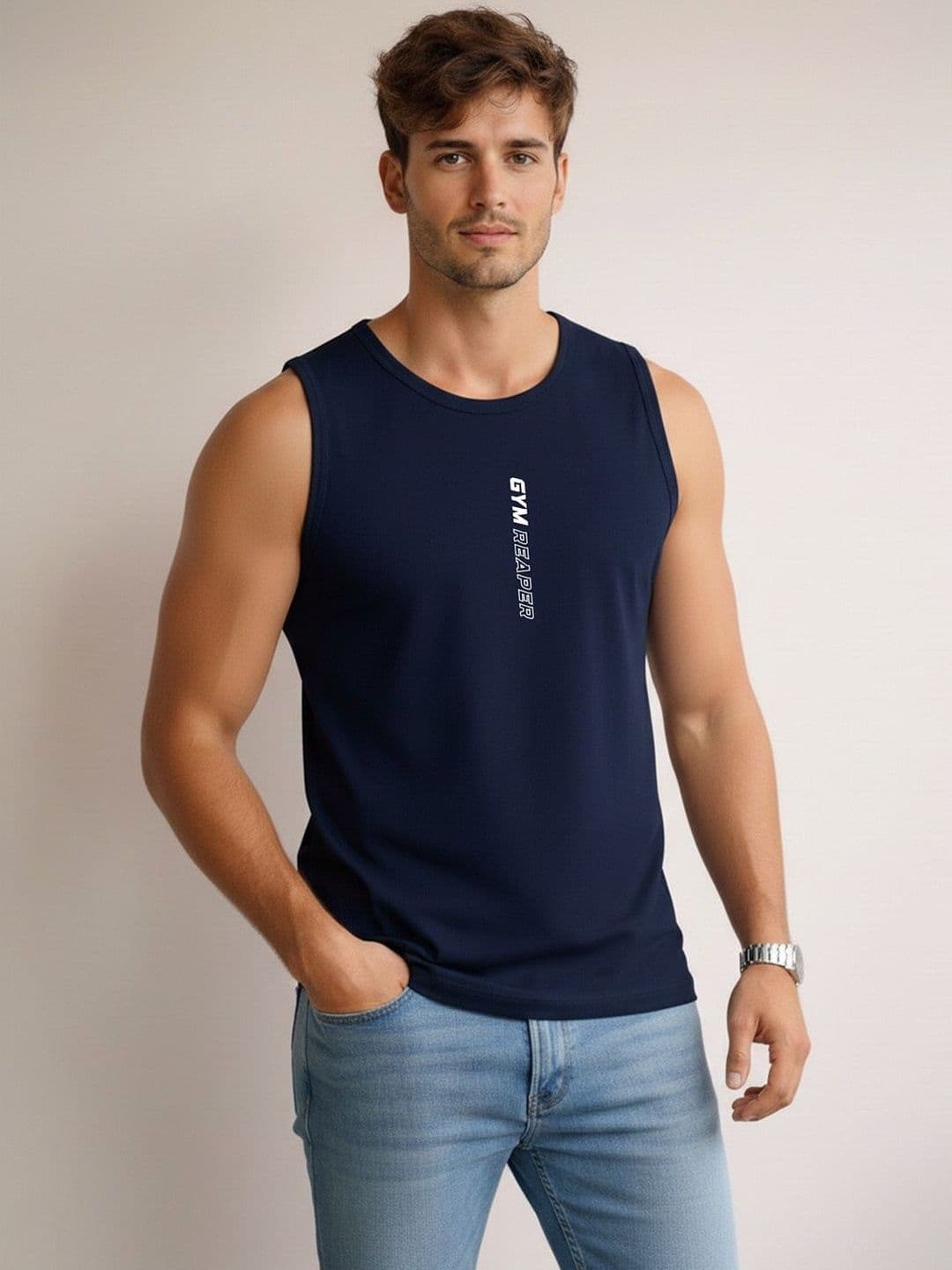 SLOWLORIS Printed Assorted Cotton Gym Vest - view 1