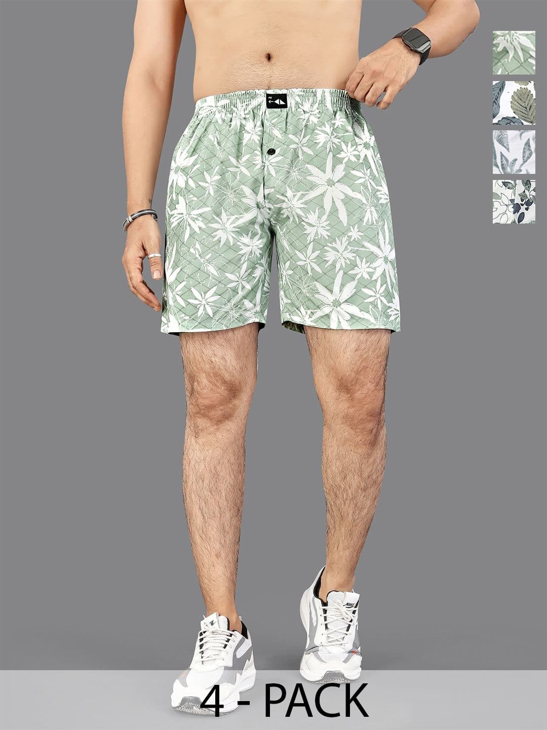 FTX Pack of 4 Printed Mid-Rise Boxers - view 1