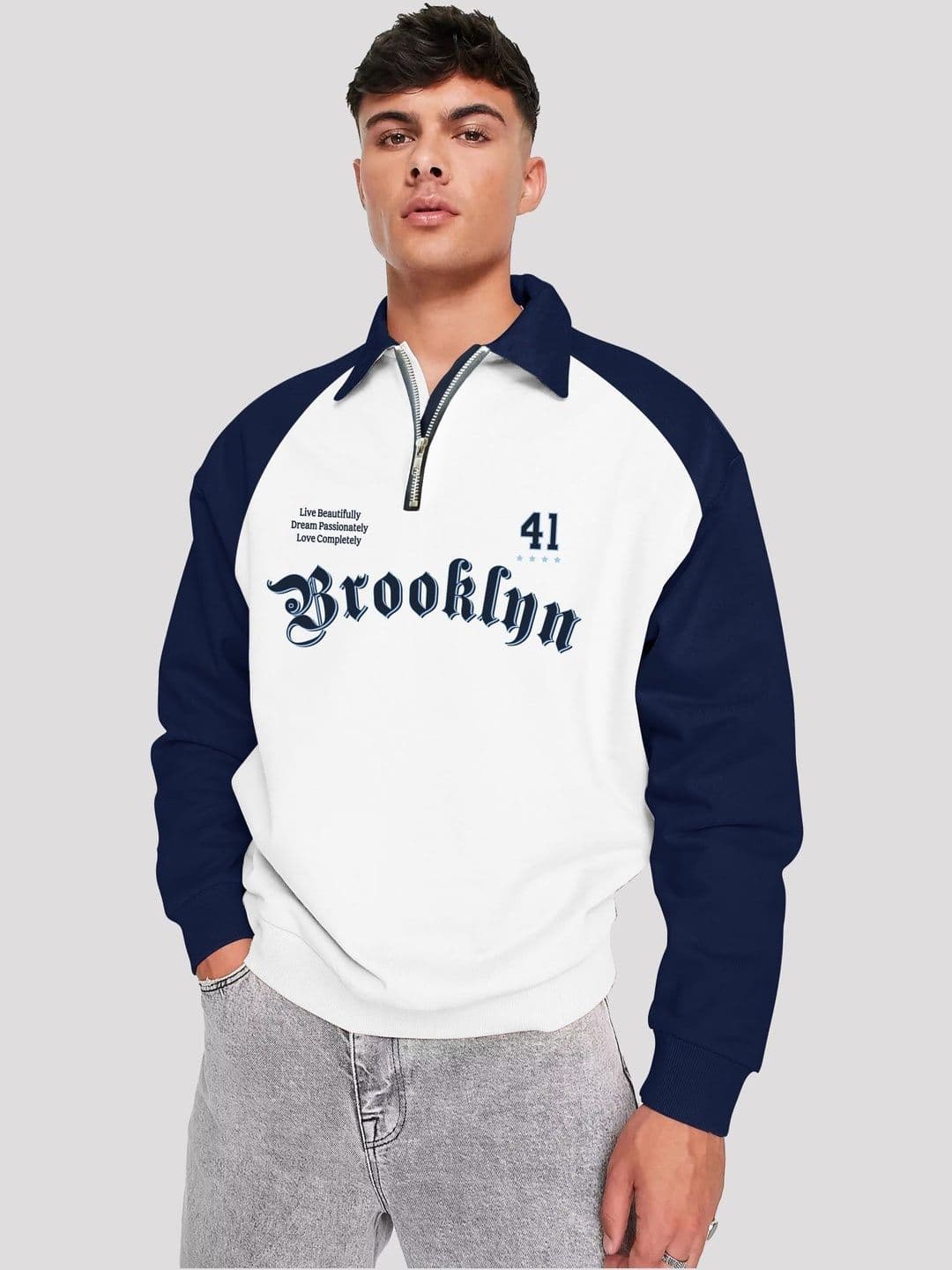 JUMPCUTS Men Typography Colourblocked Polo Collar T-shirt - view 1