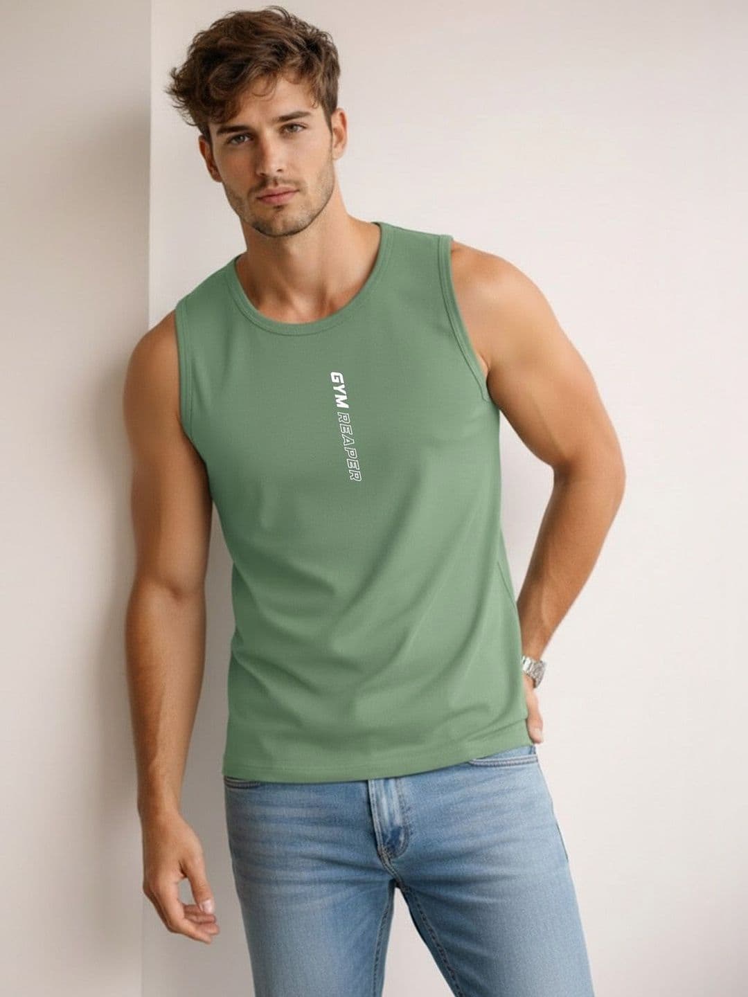MINISTRY OF FRIENDS Printed Assorted Cotton Gym Vest