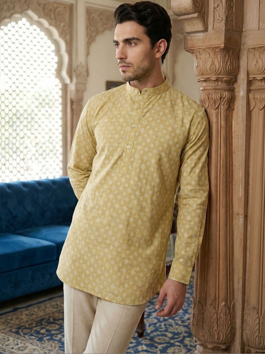 Anouk Men Floral Printed Kurta - view 1
