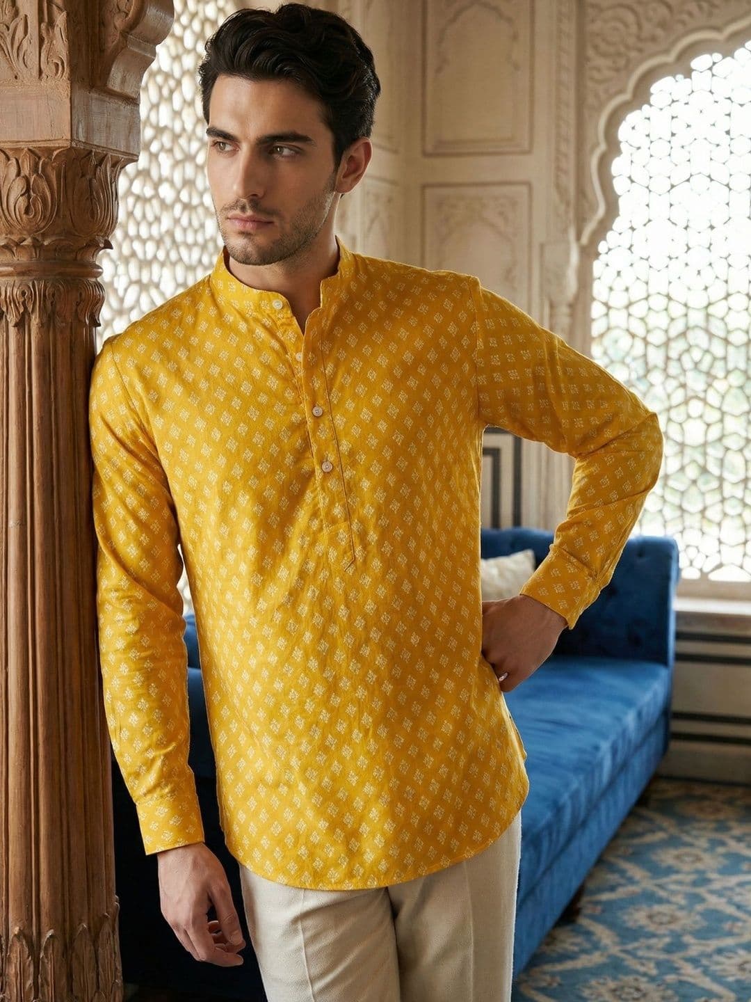 Anouk Men Floral Printed Kurta - view 1