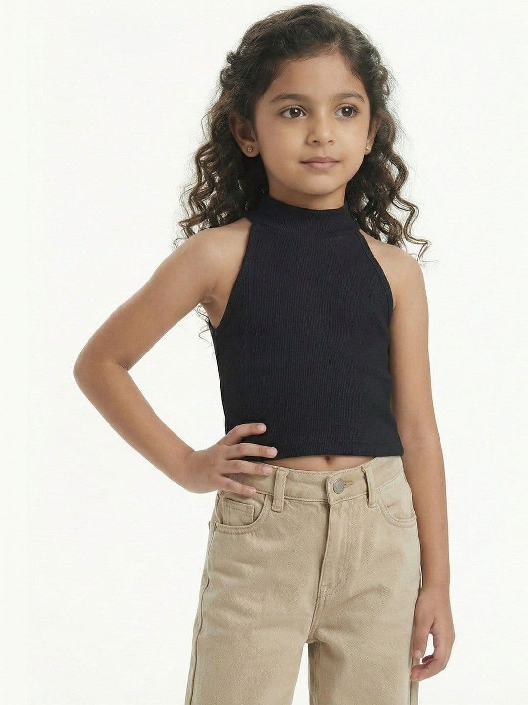 Grit N Groove Girls Black Cotton Tops - view 1