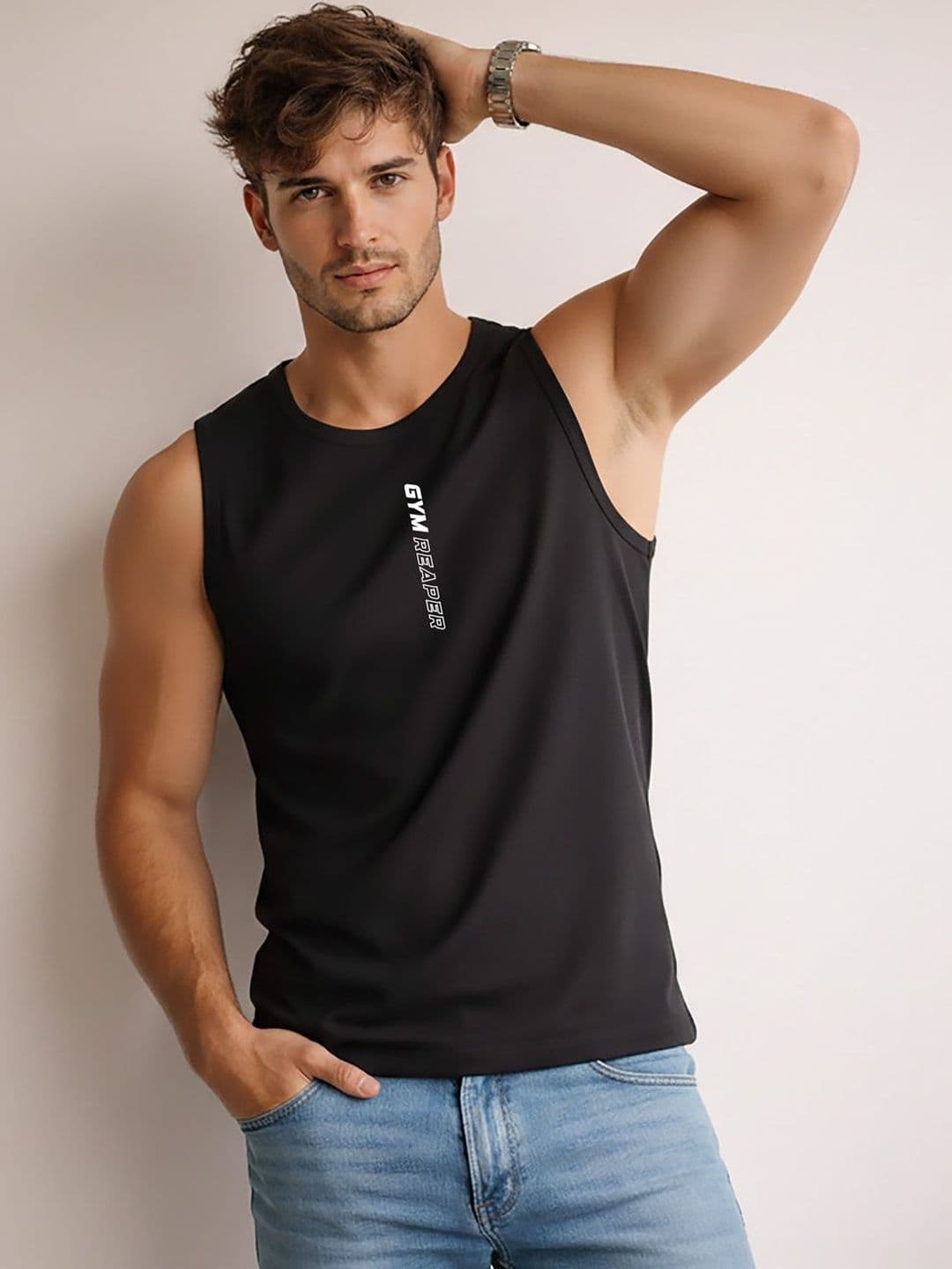 MINISTRY OF FRIENDS Printed Assorted Cotton Gym Vest - view 1