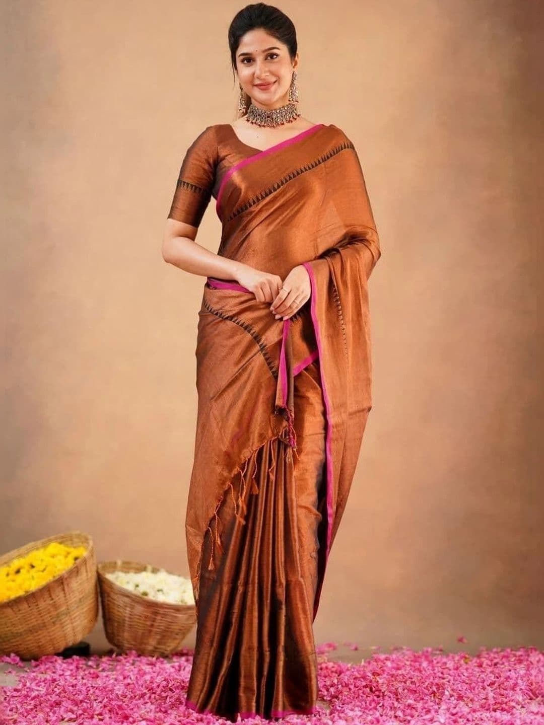 all about you Woven Design Pure Cotton Handloom Khadi Saree - view 1