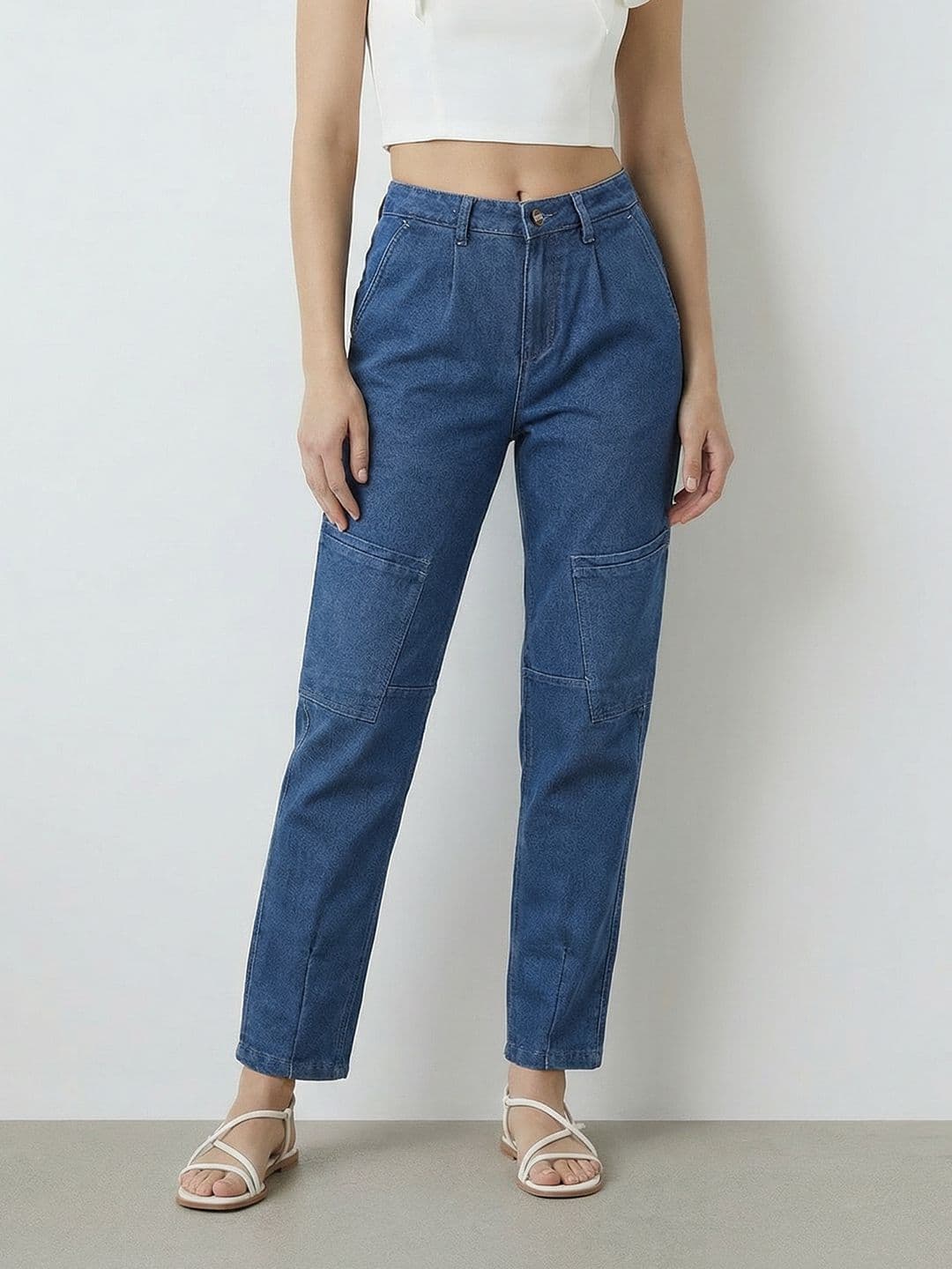Mast & Harbour Women Boyfriend Fit Mid-Rise Light Fade Jeans - view 1