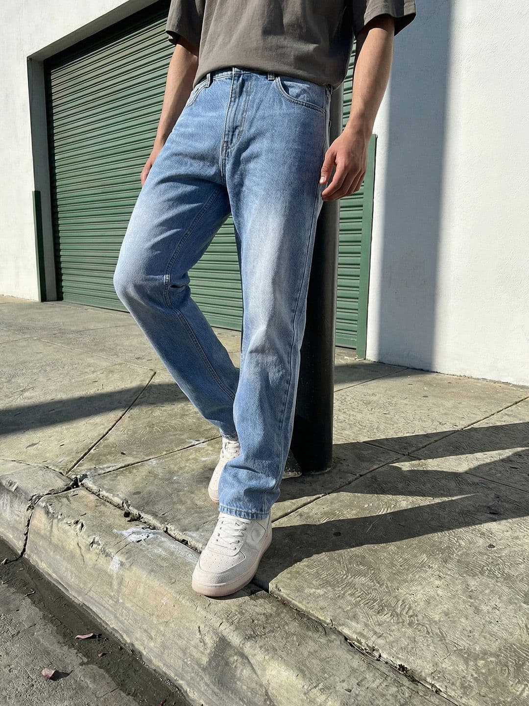 The Roadster Life Co. Men Mid-Rise Pure Cotton Straight Fit Light Fade Jeans - view 1