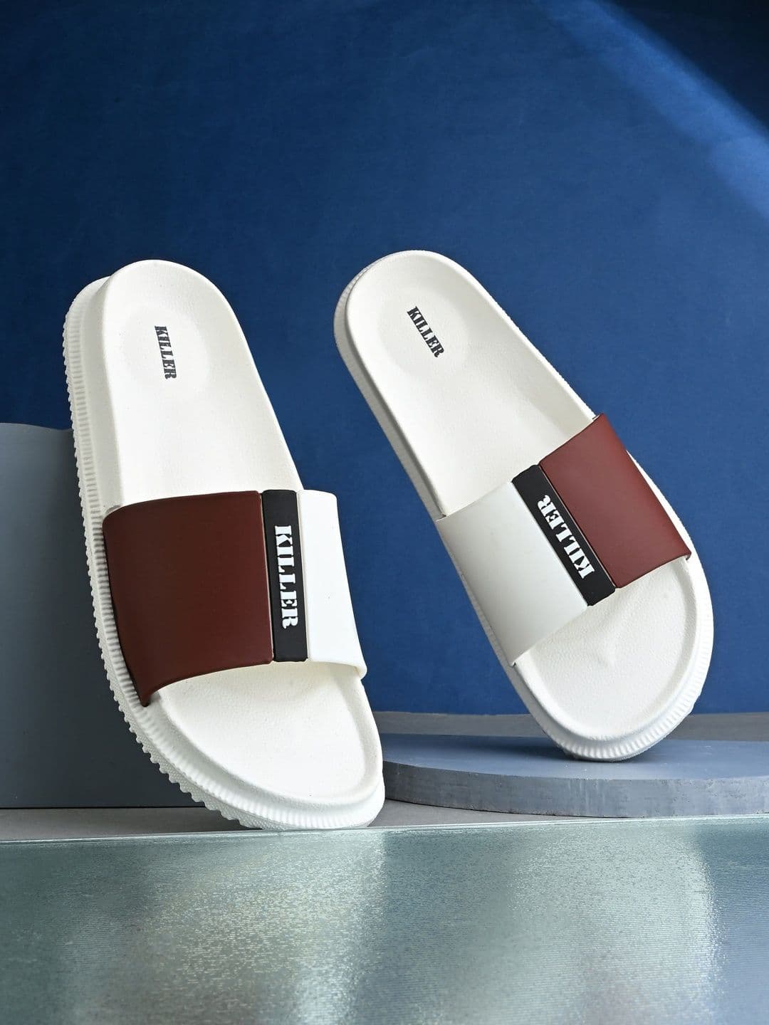 Killer Men Colourblocked Sliders - view 1