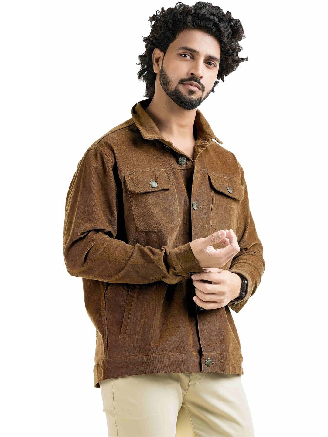 BELANO Men Corduroy Bomber Jacket