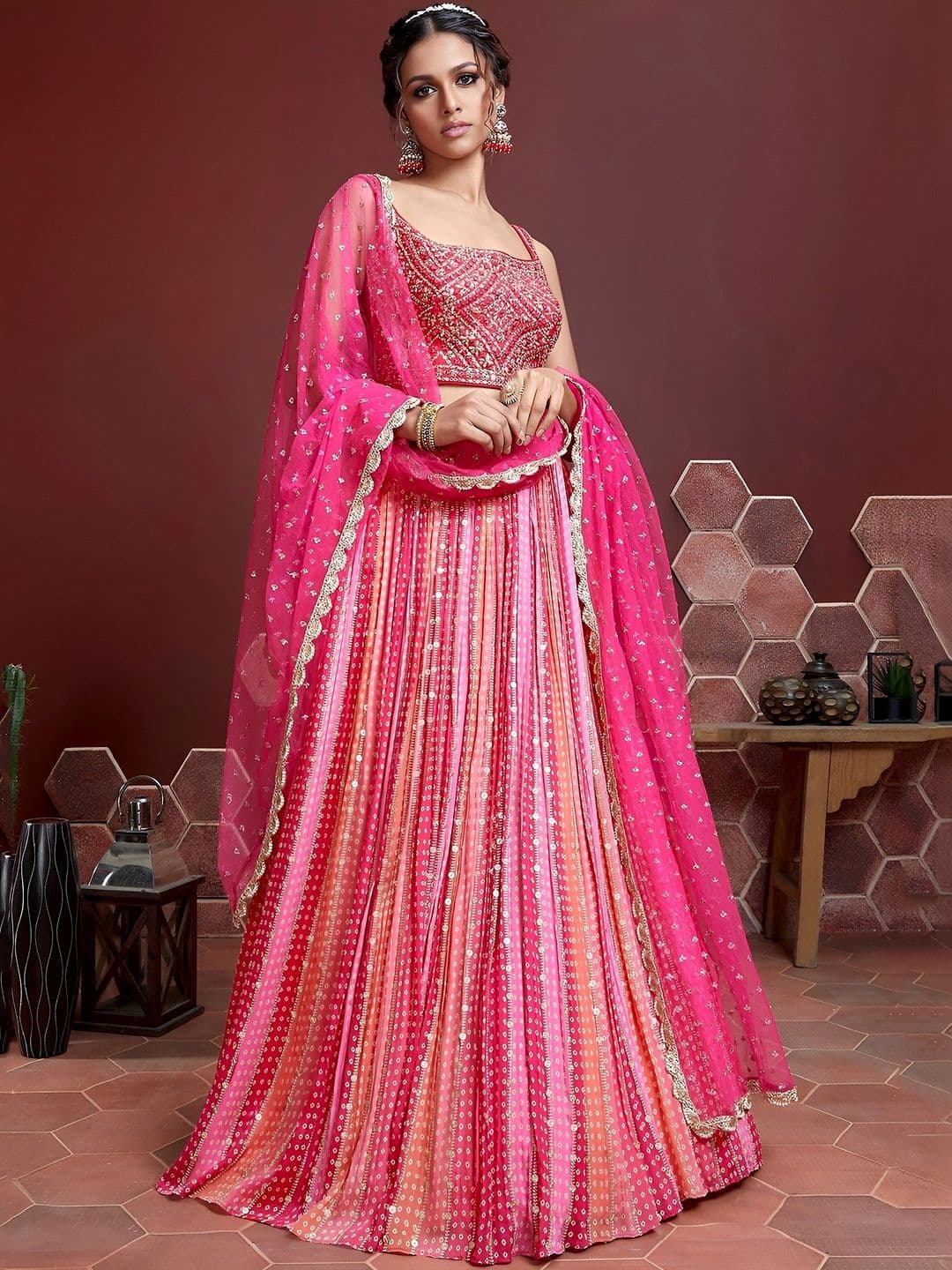 Zeel Clothing Embellished Sequinned Semi-Stitched Lehenga & Blouse With Dupatta - view 1