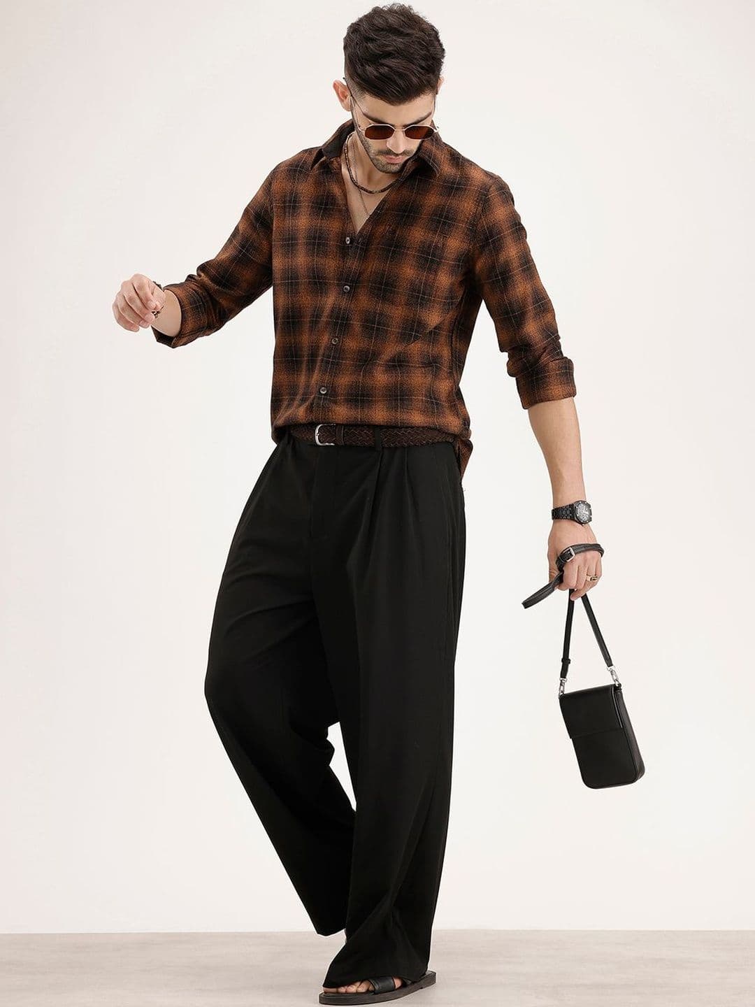 WROGN Men Slim Fit Checked Casual Shirt - view 1