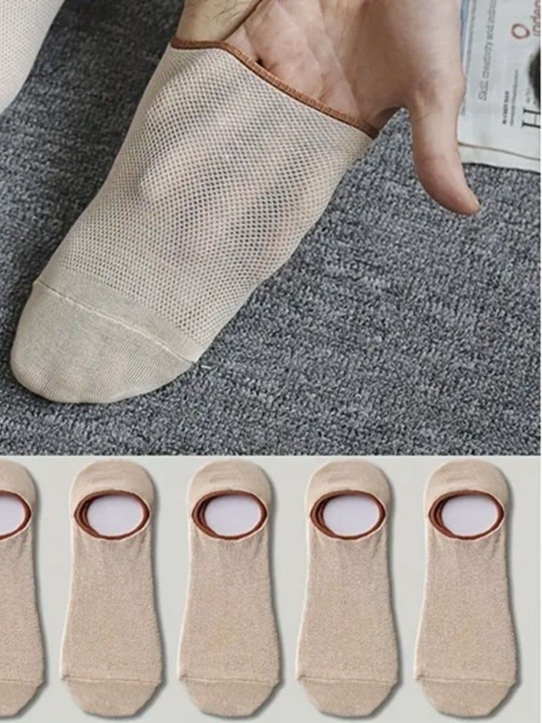 BEAR&BEYOND Men Pack of 6 Cotton Assorted Shoe Liners Socks - view 1