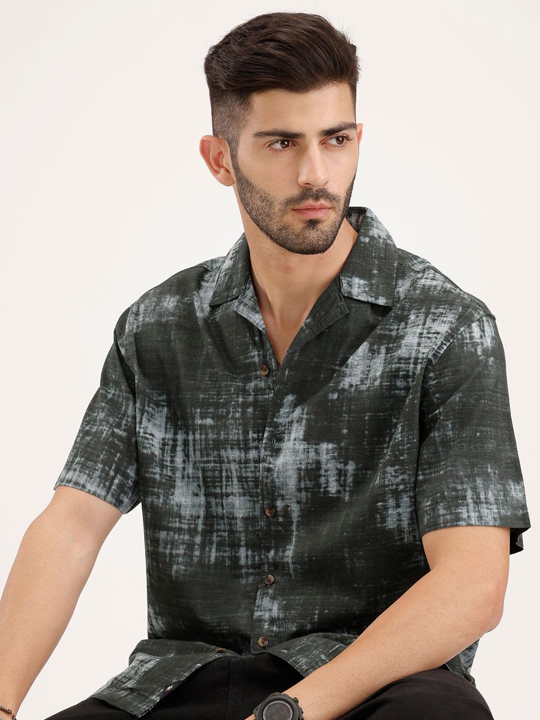 WROGN Relaxed Fit Abstract Printed Drop-Shoulder Sleeves Casual Shirt - view 1