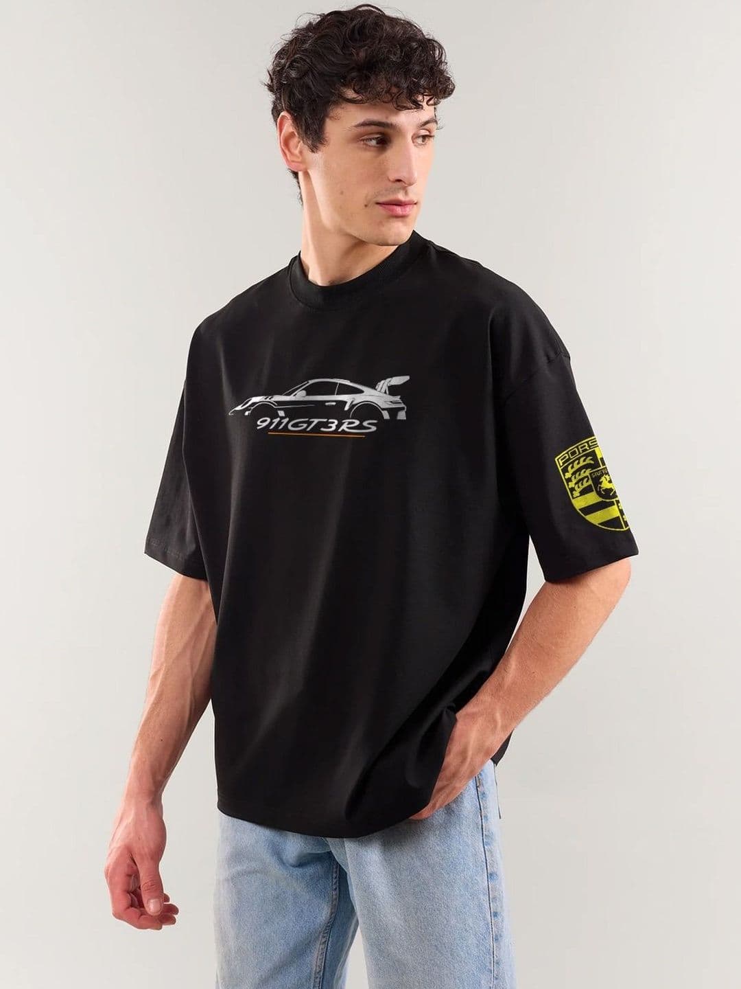 Crazymonk Graphic Printed Oversized Cotton T-shirt - view 1