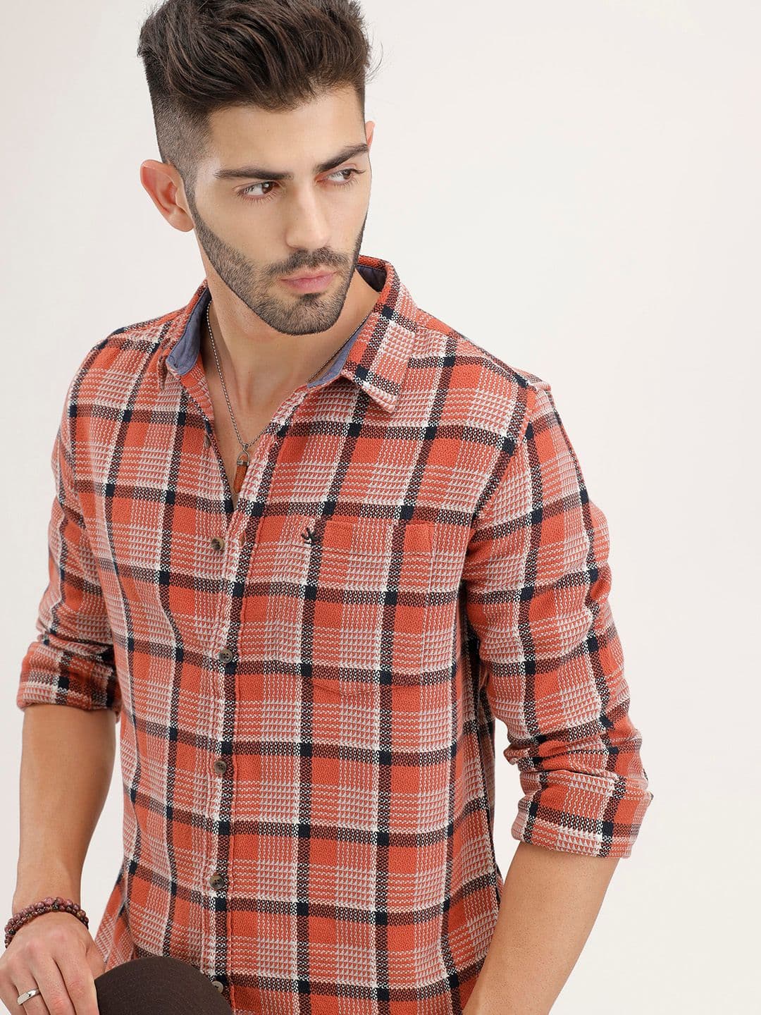 WROGN Slim Fit Checked Pure Cotton Casual Shirt - view 1