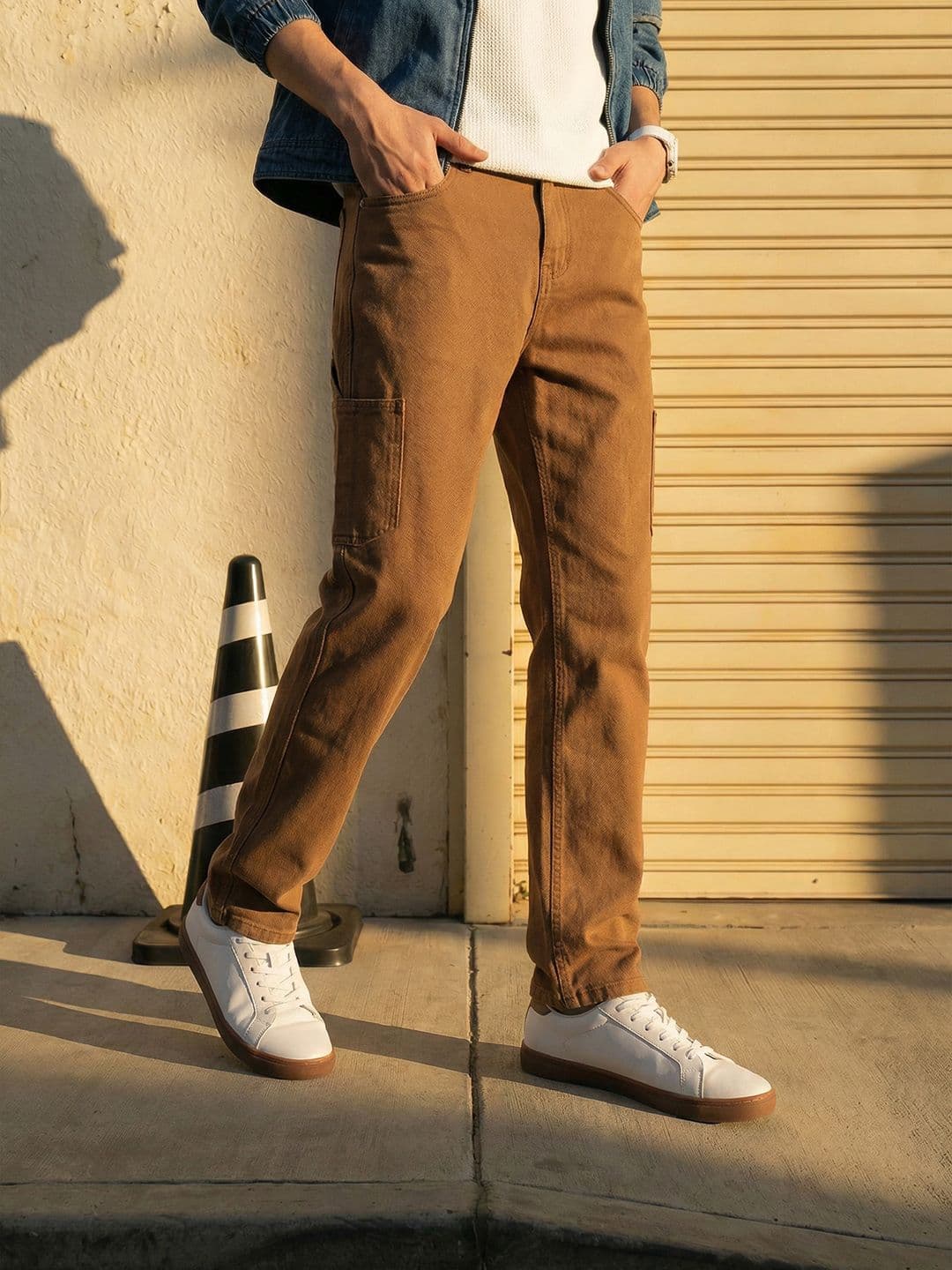 The Roadster Life Co. Men Pure Cotton Relaxed Fit Cargo Style Jeans - view 1