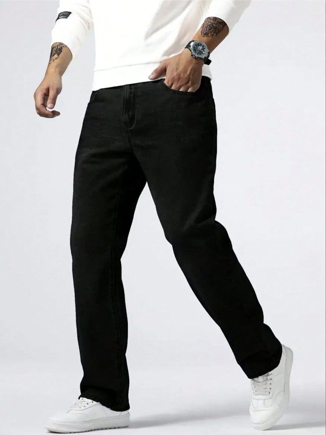 MASTERLY WEFT Men Super Straight Fit Mid-Rise Stretchable Jeans - view 1