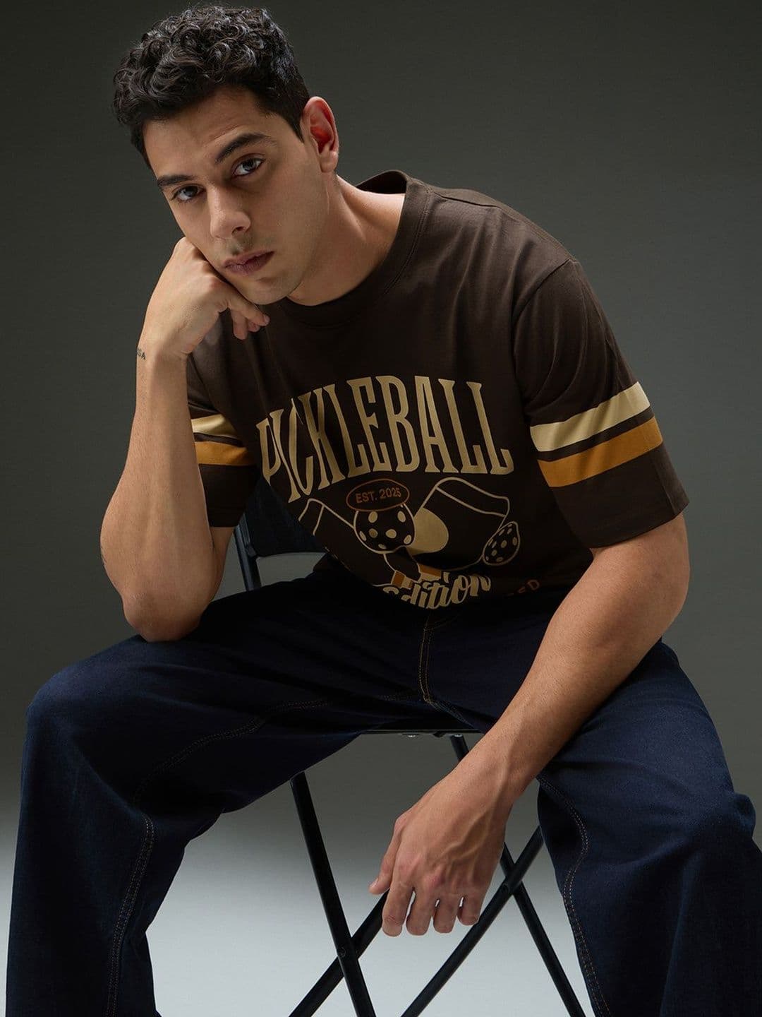 DILLINGER Mens Round Neck Half Sleeve Printed Oversized Fit Tshirt - view 1