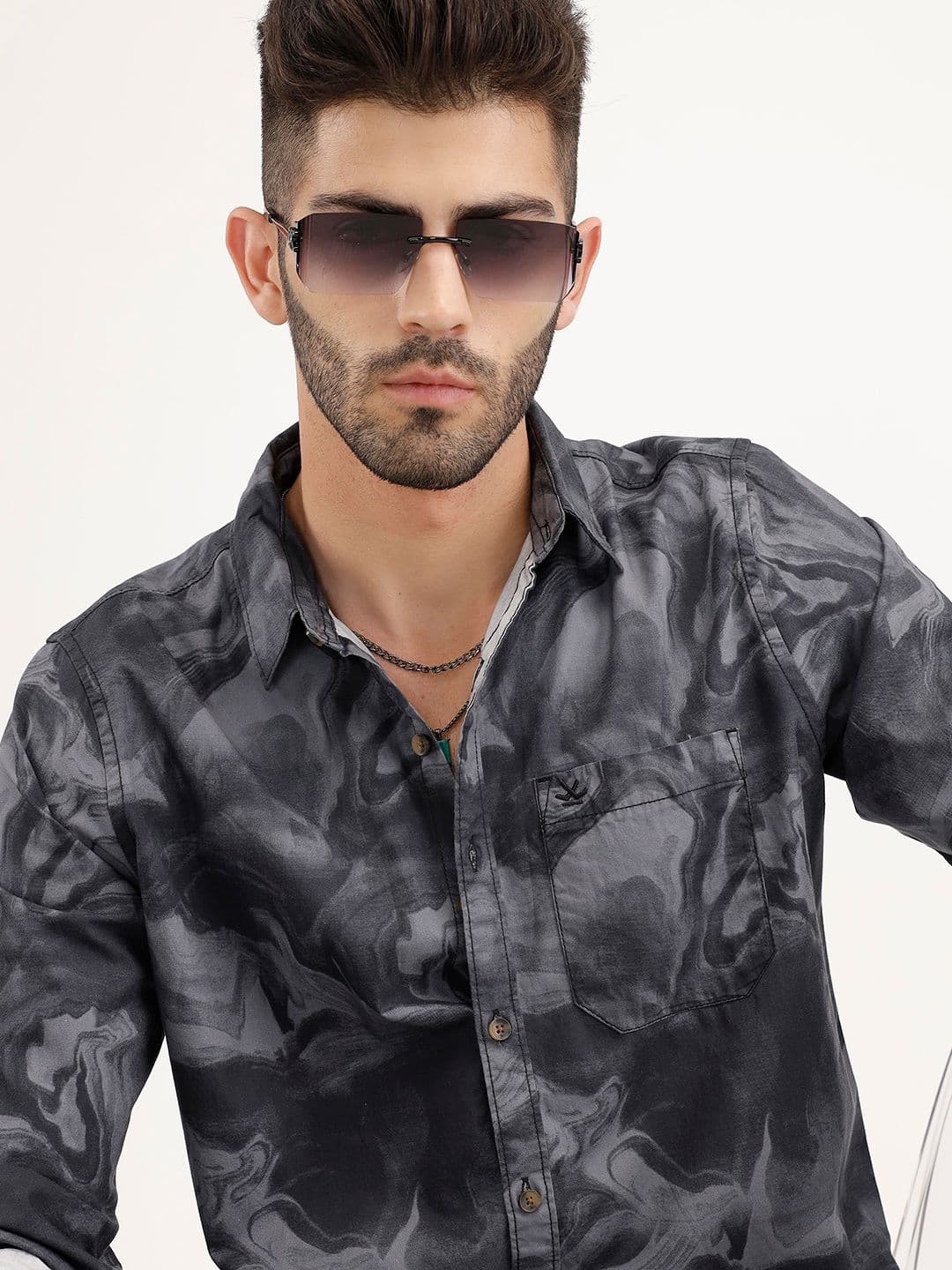 WROGN Abstract Printed Pure Cotton Casual Shirt - view 1