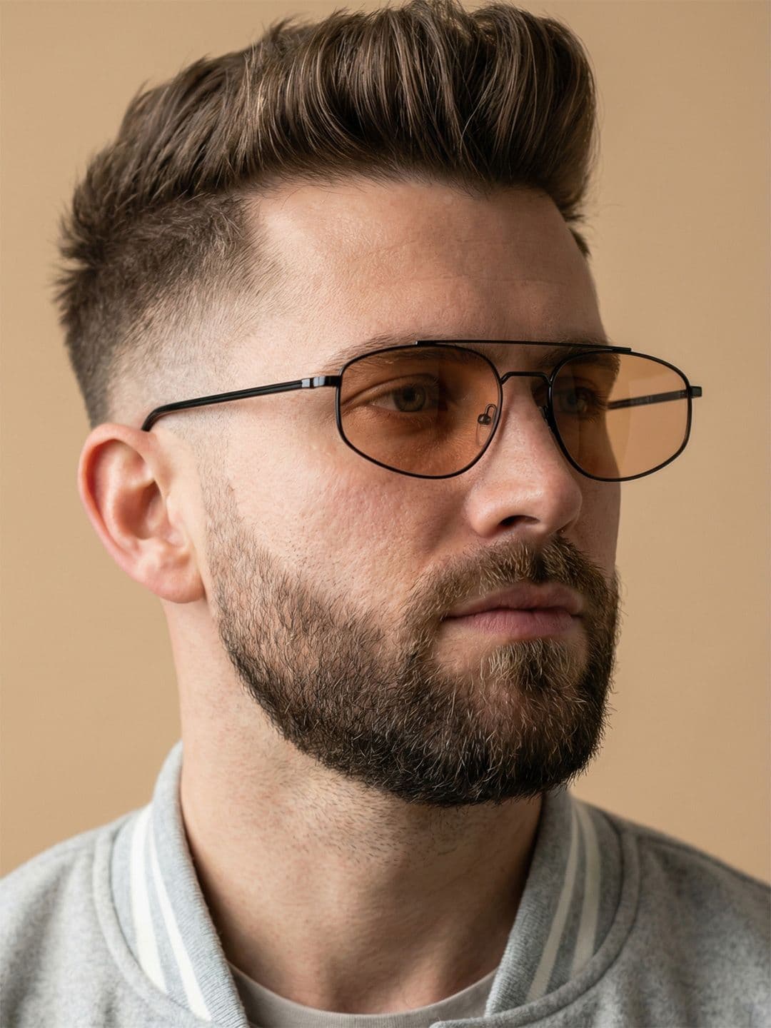 goglassic Unisex Orange Lens & Black Oval Sunglasses With UV Protected Lens - view 1