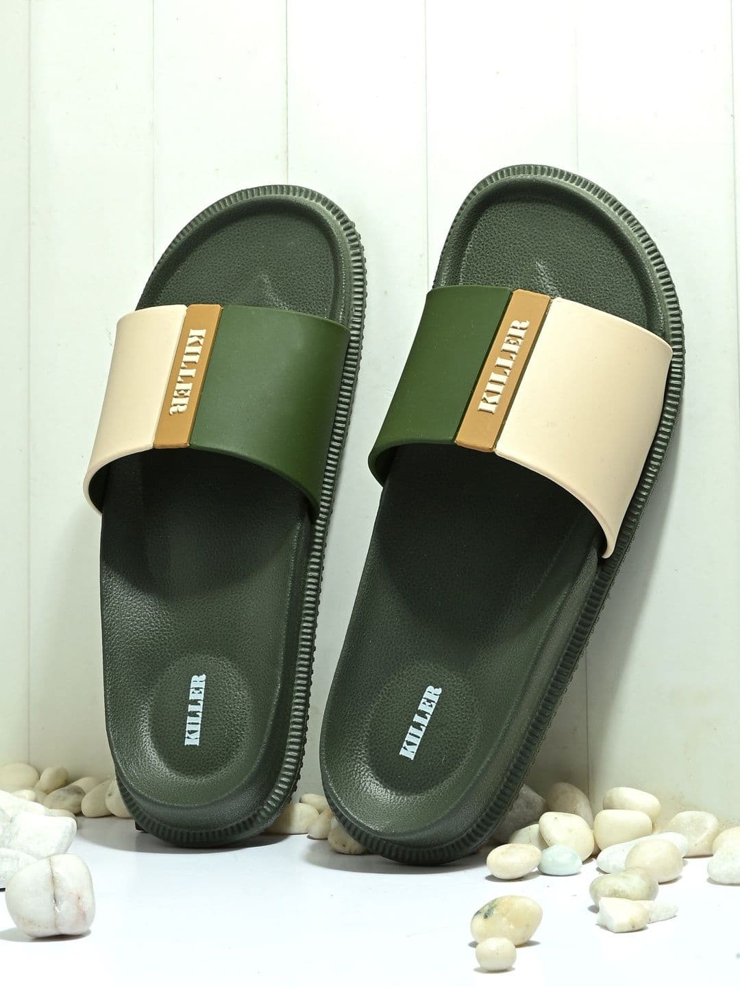 Killer Men Colourblocked Sliders - view 1