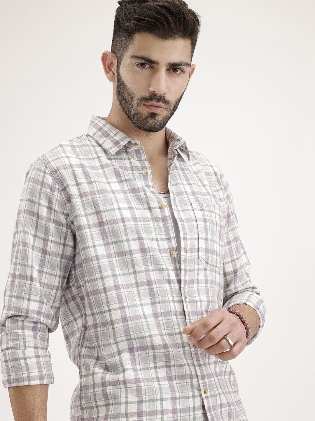 WROGN Pure Cotton Checked Casual Shirt - view 1