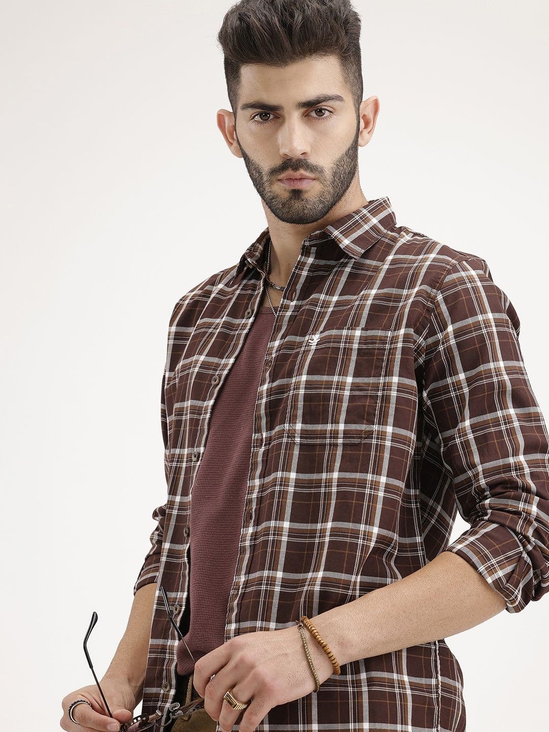 WROGN Checked Pure Cotton Casual Shirt - view 1