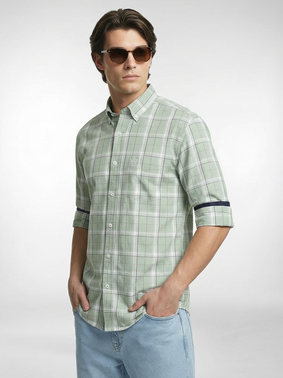French Connection Slim Fit Opaque Checked Pure Cotton Casual Shirt - view 1