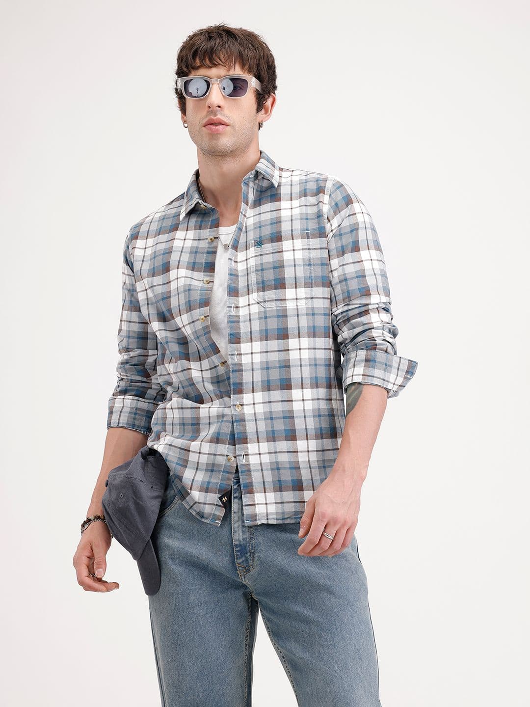 WROGN Checked Pure Cotton Casual Shirt - view 1