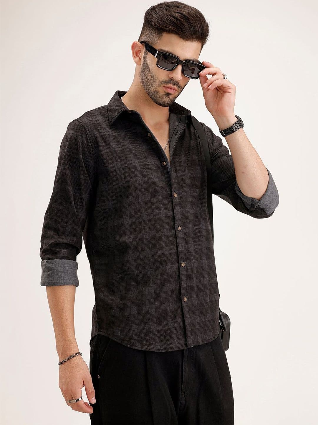 WROGN Men Slim Fit Tartan Checks Checked Casual Shirt - view 1