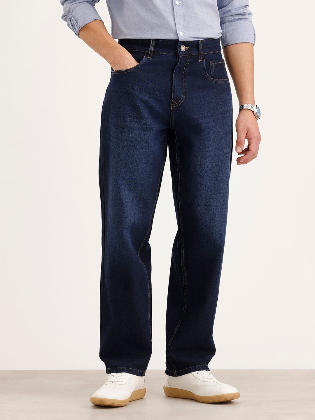 WROGN Men Loose Fit Light Fade Pure Cotton Jeans - view 1