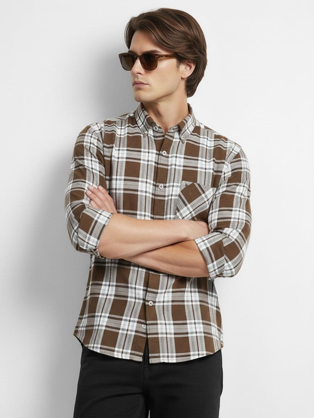 French Connection Slim Fit Opaque Checked Pure Cotton Casual Shirt - view 1