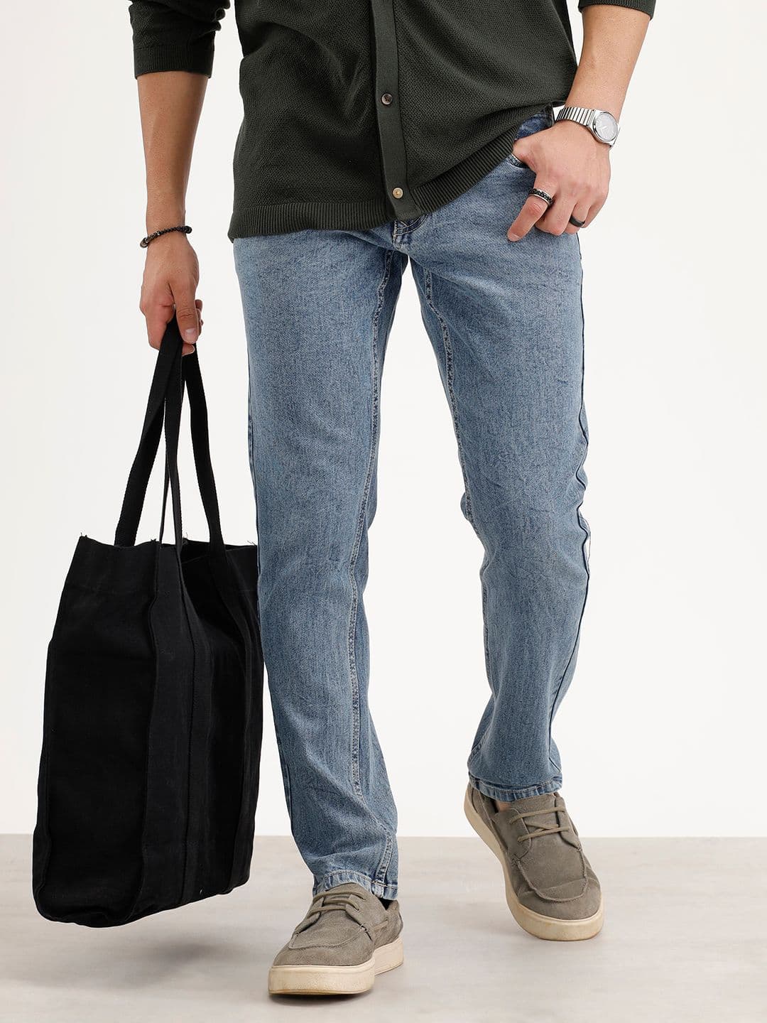 WROGN Men Slim Fit Heavy Fade Stretchable Jeans - view 1