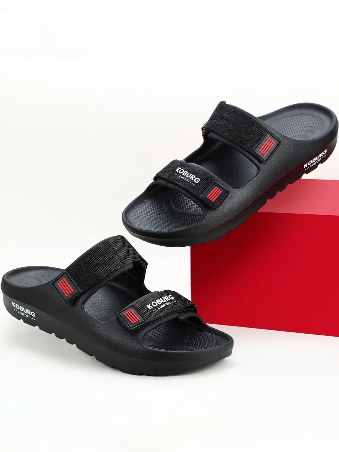 Koburg Nexa Men Comfortable Extra Soft Lightweight Nylon Velcro Slide Sandals - view 1