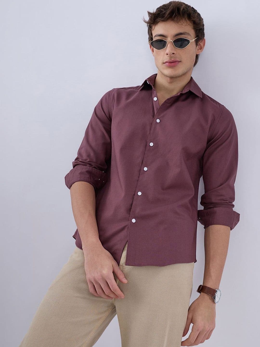 VASTRADO Sienna Everyday Cotton Long Sleeves Slim Fit Shirt - view 1