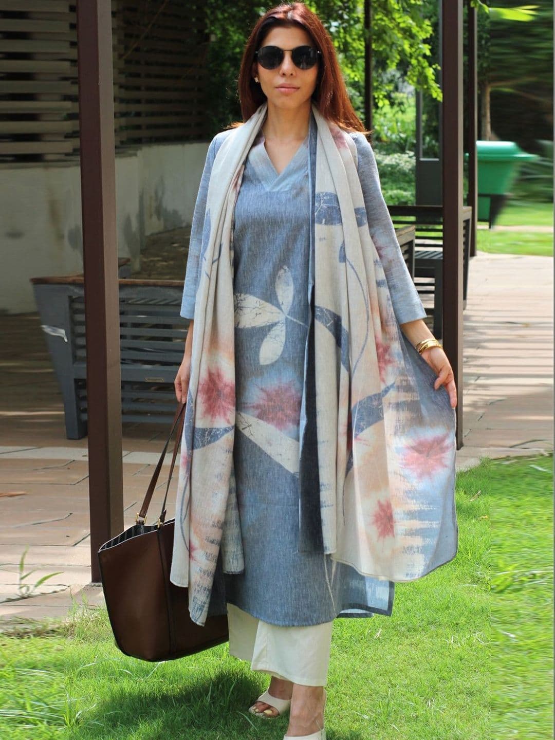GoSriKi Women Printed Regular Kurta with Trousers & With Dupatta - view 1