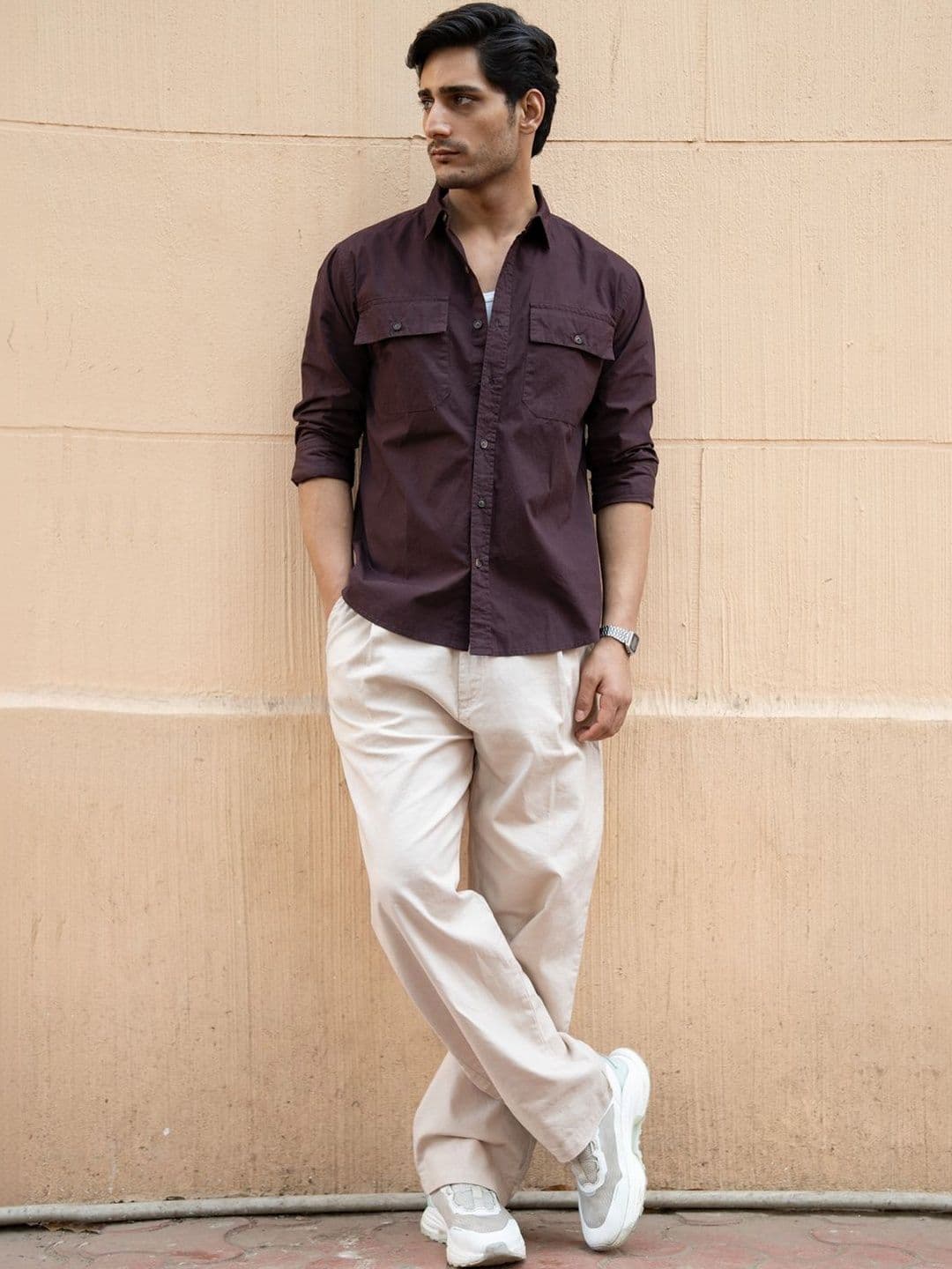 Powerlook Double Pocket Cotton Long Sleeves Shirt - view 1