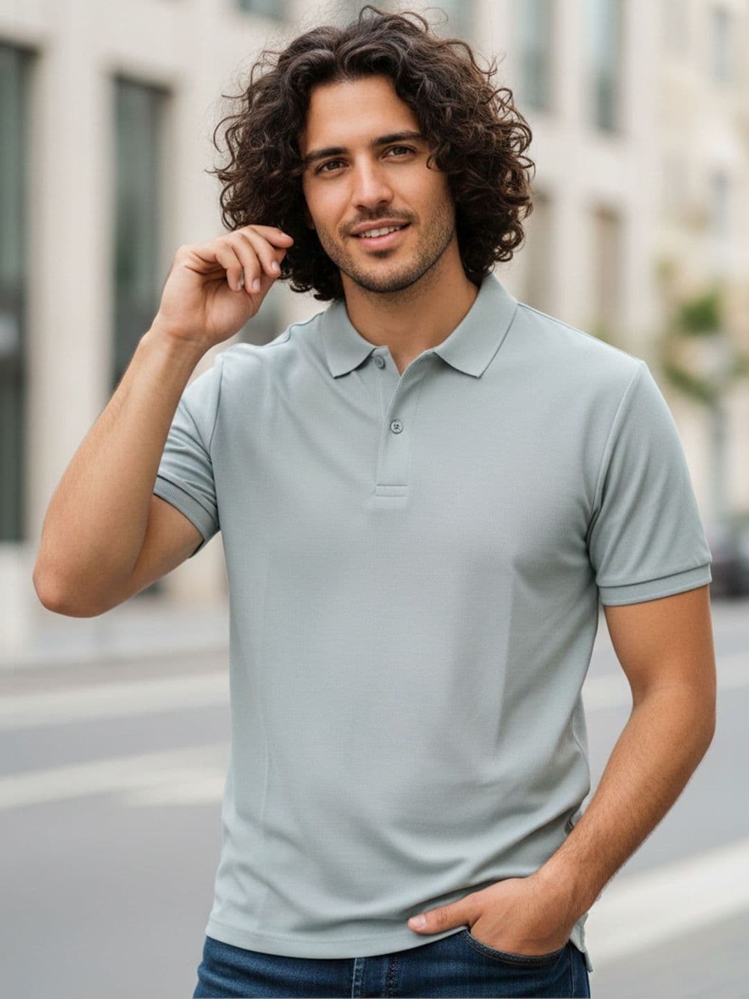 Greylongg Men Polo Collar T-shirt - view 1