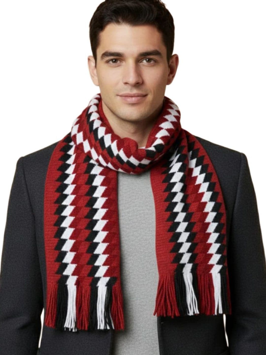 YAQR Men Checked Merino Wool Mufflers - view 1