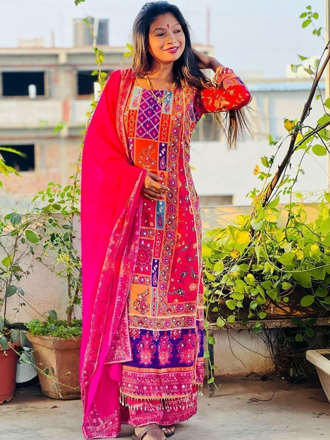 HBJ FASHION Women Ethnic Motifs Printed Regular Kurta with Trousers & With Dupatta - view 1