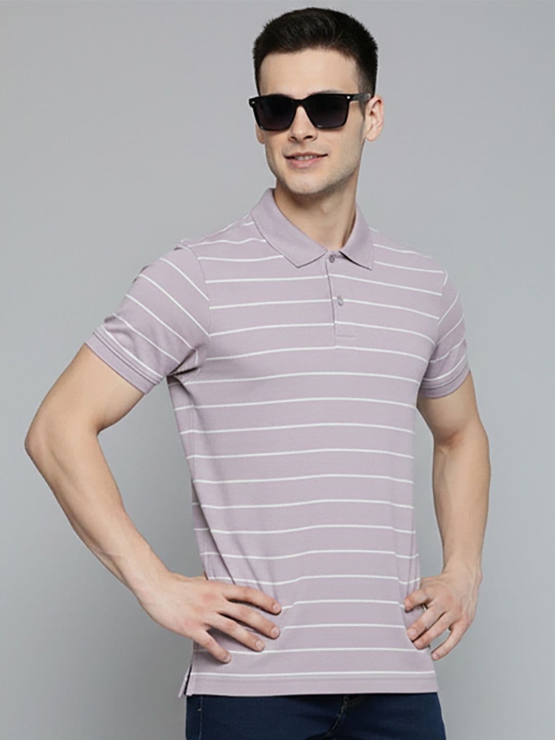 OGEN Men Striped Polo Collar T-shirt - view 1