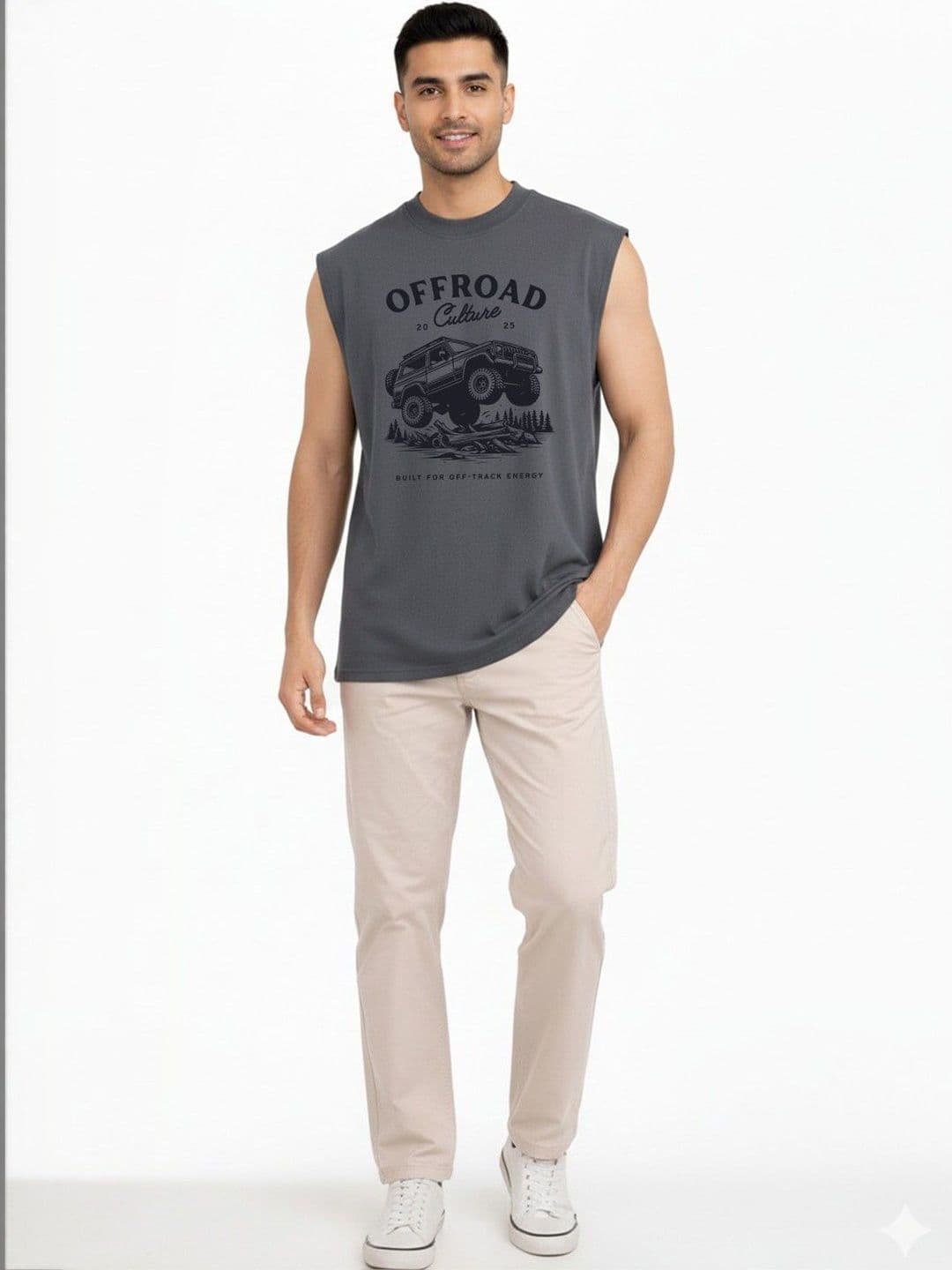 Organic Chics Printed Cotton Gym Vest - view 1