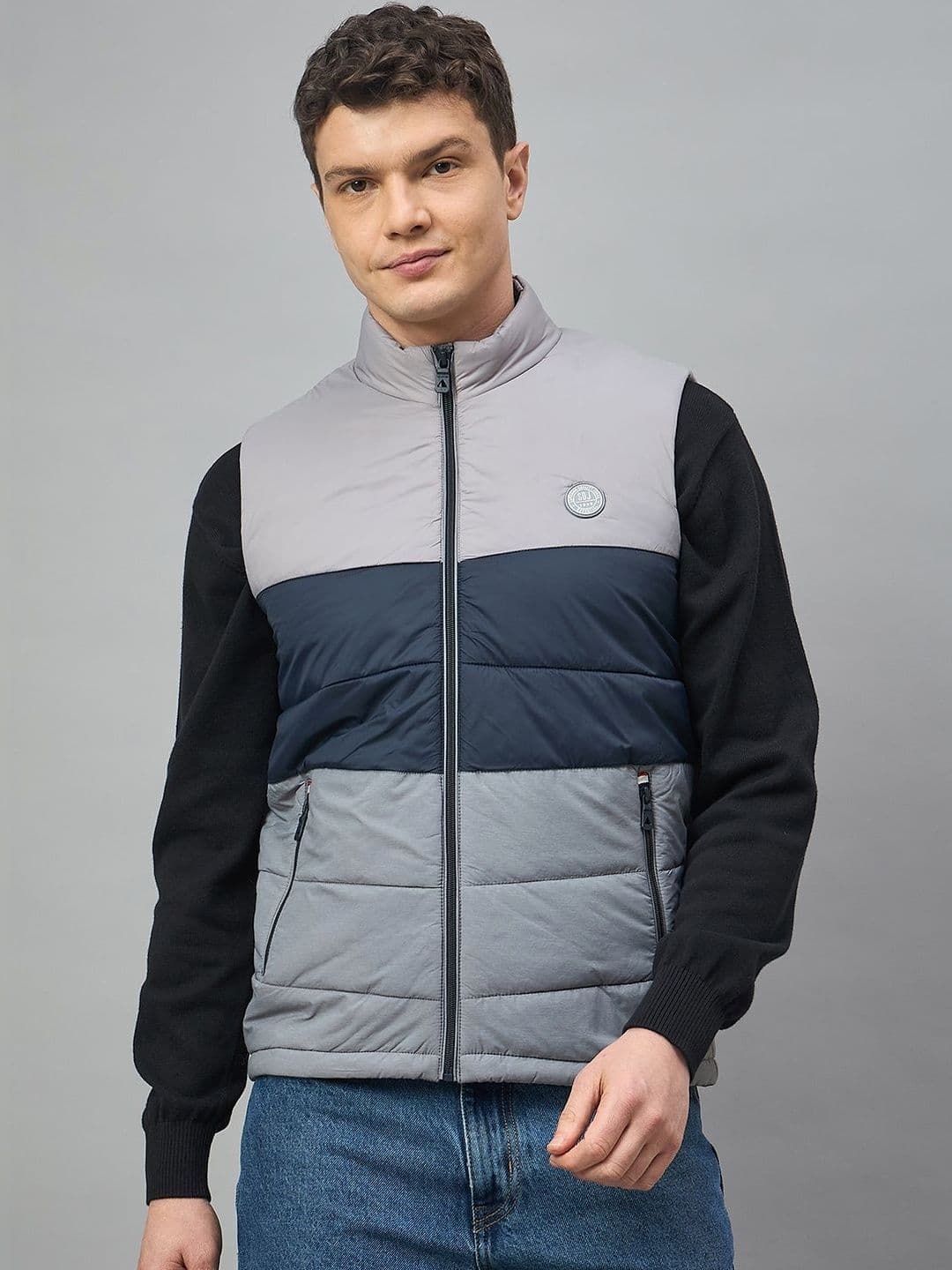 Duke Men Colourblocked Lightweight Puffer Jacket - view 1