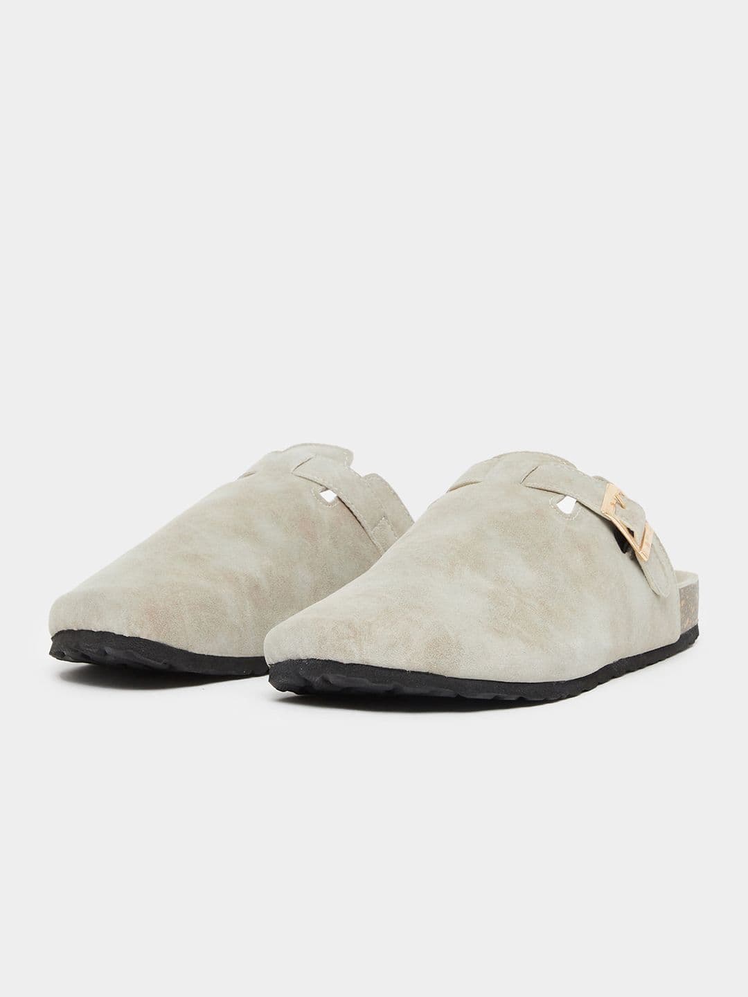 Styli Men Suede Comfort Mules with Buckle - view 1
