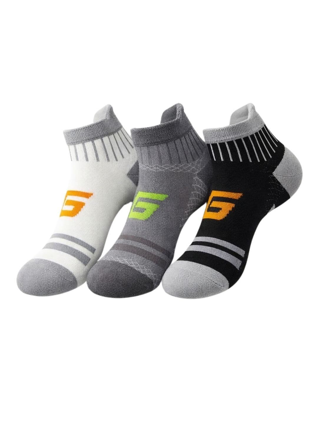 iSWEVEN Unisex Pack of 3 Cotton Blend Colourblocked Ankle Length Socks - view 1