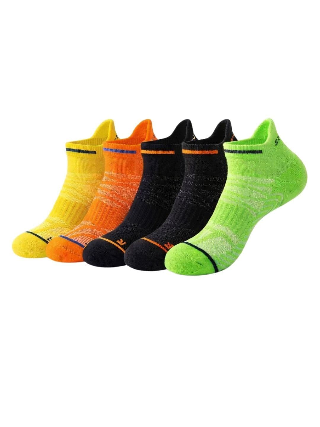 iSWEVEN Unisex Pack of 5 Cotton Blend Patterned Ankle Length Socks - view 1